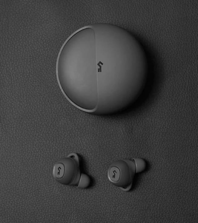 YX1 Wireless Earphones — in use